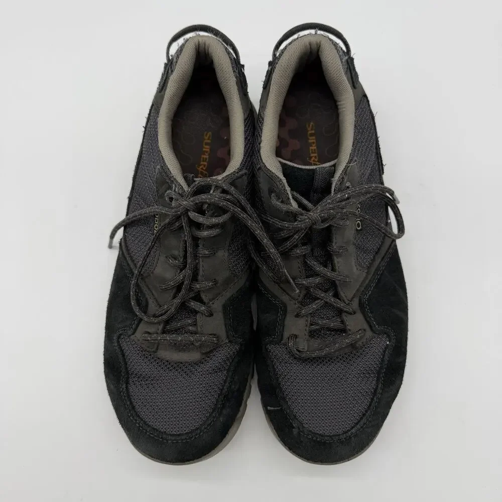 Oboz Arete Low Hiking Shoes Men’s 9.5 Black Suede Mesh Trail Sneakers